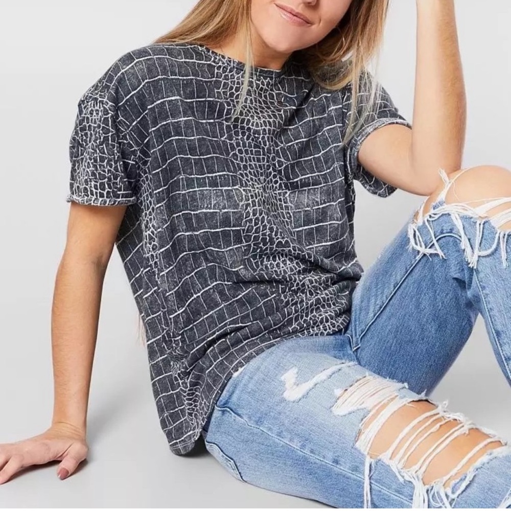 FREE PEOPLE Clarity Tee in Python Snake Print